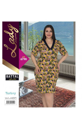 Lady 6790 Battal Boy Büyük Beden Tunik Gecelik 2XL - 3XL - 4XL