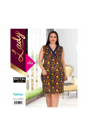 Lady Pijama Battal Büyük Beden Tunik Gecelik ART 6763 2XL - 3XL - 4XL