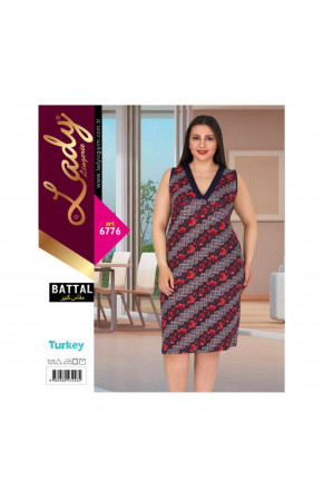 Lady Pijama Battal Büyük Beden Tunik Gecelik ART 6776 2XL - 3XL - 4XL