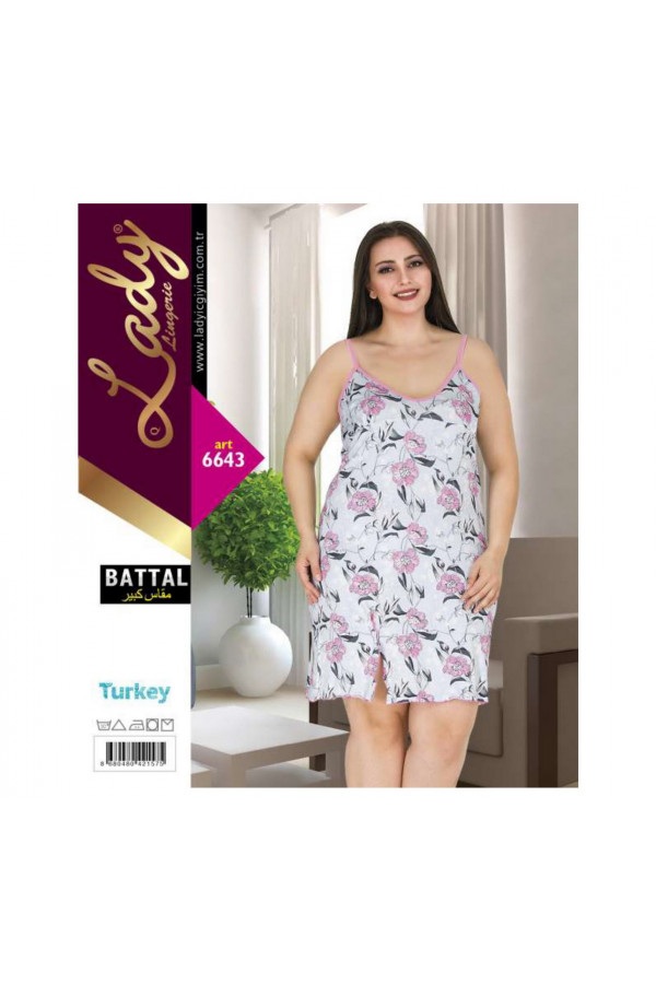 Lady ART 6643 Battal Büyük Beden Tunik Gecelik  2XL - 3XL - 4XL