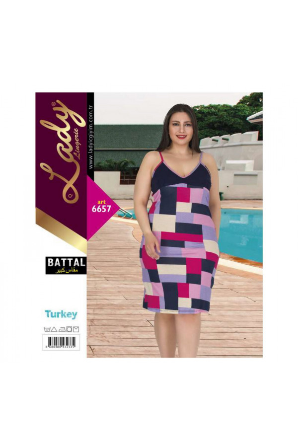 Lady ART 6657 Battal Büyük Beden Tunik Gecelik  2XL - 3XL - 4XL