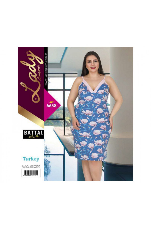Lady ART 6658 Battal Büyük Beden Tunik Gecelik  2XL - 3XL - 4XL