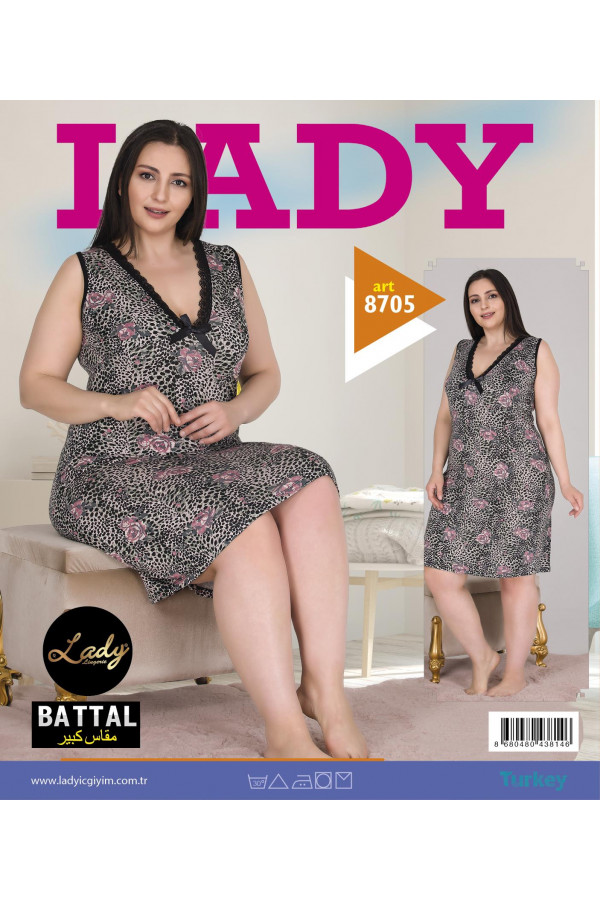 Lady 8705 Battal Büyük Beden Tunik Gecelik -  2XL - 3XL - 4XL Bedenler Lady 8705 Battal Büyük Beden Tunik Gecelik -  2XL - 3XL - 4XL Bedenler