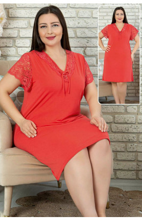 Jenika 45466 Battal Kırmızı Renk Tunik - Jenika  Büyük Beden Gecelik