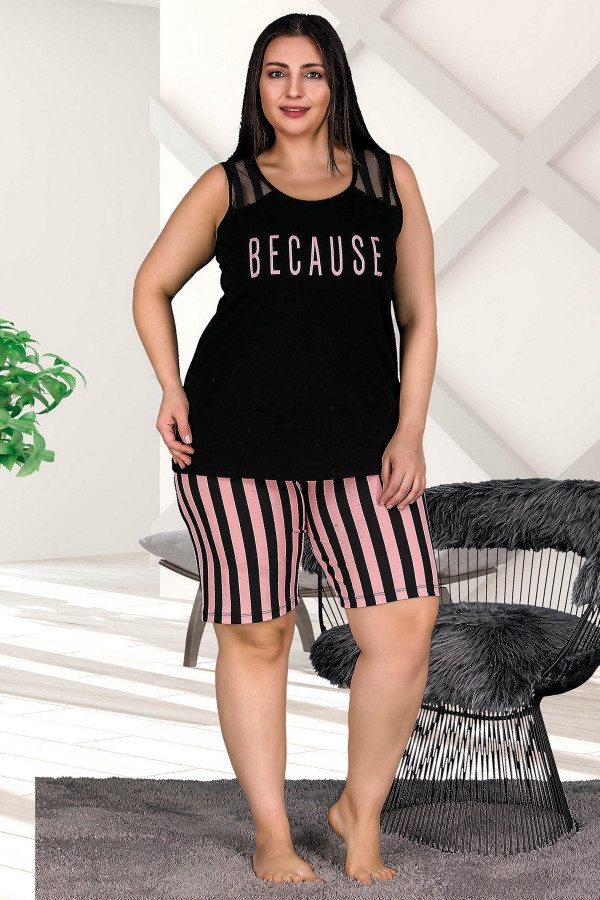 Lady 10304 Büyük Beden Battal Boy Şortlu Pijama Takımı - 2XL - 3XL - 4XL Beden Seçenekli Lady 10304 Büyük Beden Battal Boy Şortlu Pijama Takımı - 2XL - 3XL - 4XL Beden Seçenekli