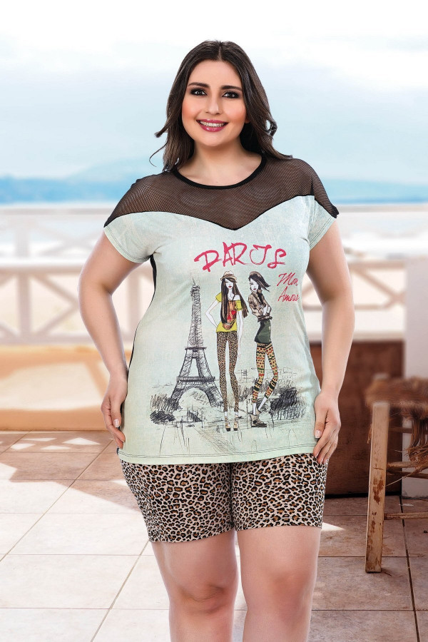Lady 10319 Büyük Beden Battal Boy Şortlu Pijama Takım - 2XL - 3XL - 4XL Beden Seçenekli Lady 10319 Büyük Beden Battal Boy Şortlu Pijama Takım - 2XL - 3XL - 4XL Beden Seçenekli