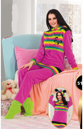 Teknur 51010 Kapüşonlu Welsoft Bayan Pijama Takımı Teknur 51010 Kapüşonlu Welsoft Bayan Pijama Takımı
