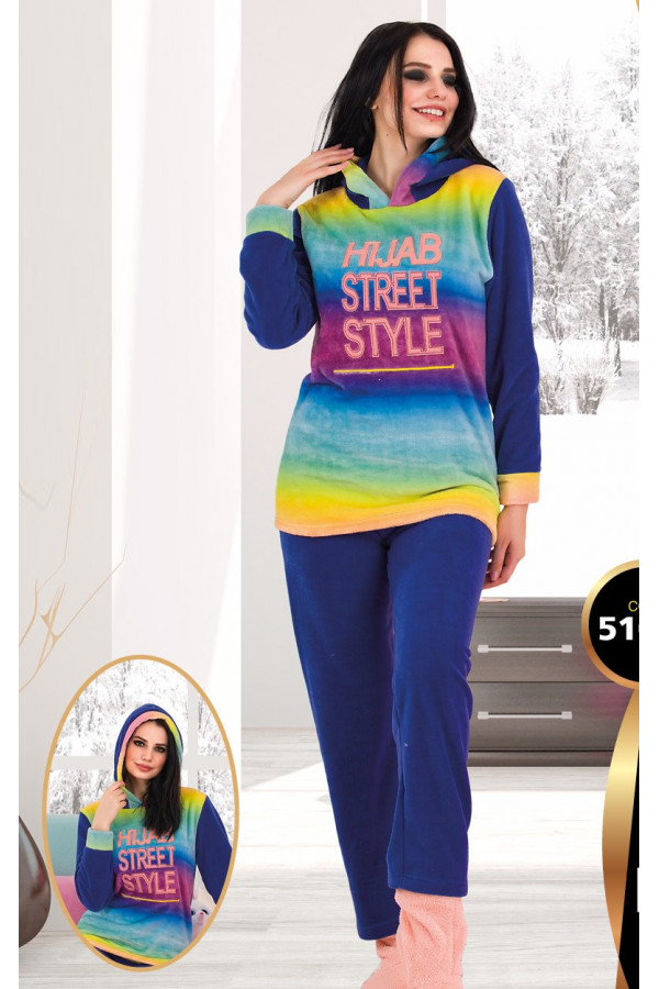 Teknur 51016 Kapüşonlu Welsoft Bayan Pijama Takımı