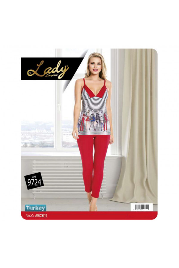 Lady 9724 İp Askılı Bayan Pijama Takımı - Art 9724