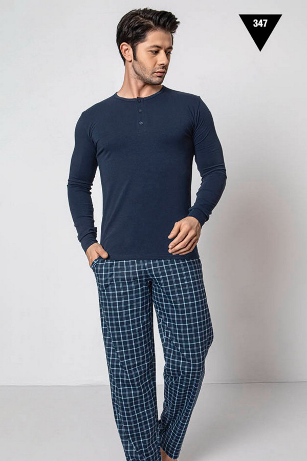 Pamuklu Kumaş Aydoğan Akare 347 Lacivert Renk Pijama Takımı - Uzun Kollu Erkek Pijama Takımı Pamuklu Kumaş Aydoğan Akare 347 Lacivert Renk Pijama Takımı - Uzun Kollu Erkek Pijama Takımı