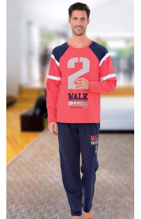 Teknur Baskılı ve Renkli Erkek Pijama Takımı %100 Pamuklu 36015 Teknur Baskılı ve Renkli Erkek Pijama Takımı %100 Pamuklu 36015