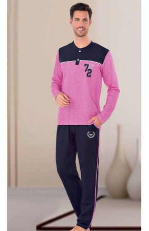 Teknur Baskılı ve Renkli Erkek Pijama Takımı %100 Pamuklu 36028 Teknur Baskılı ve Renkli Erkek Pijama Takımı %100 Pamuklu 36028
