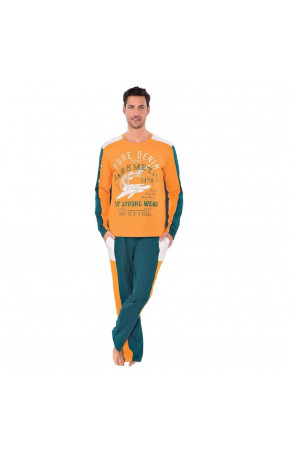 Teknur Baskılı ve Renkli Erkek Pijama Takımı %100 Pamuklu 36011 Teknur Baskılı ve Renkli Erkek Pijama Takımı %100 Pamuklu 36011