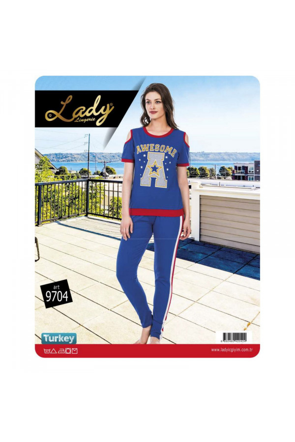 Lady 9704 Kısa Kol Bayan Pijama Takımı - Art 9704