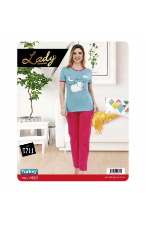 Lady 9711 Kısa Kol Bayan Pijama Takımı - Art 9711
