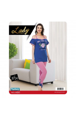 Lady 9714 Kısa Kol Bayan Pijama Takımı - Art 9714