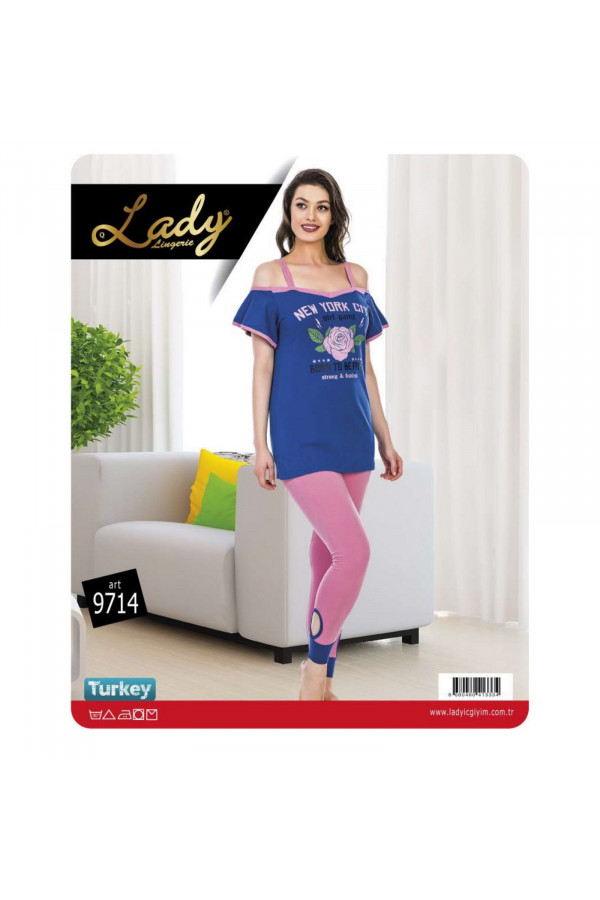 Lady 9714 Kısa Kol Bayan Pijama Takımı - Art 9714