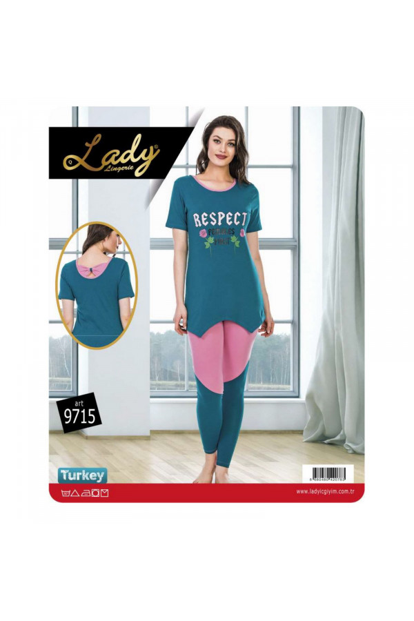 Lady 9715 Kısa Kol Bayan Pijama Takımı - Art 9715