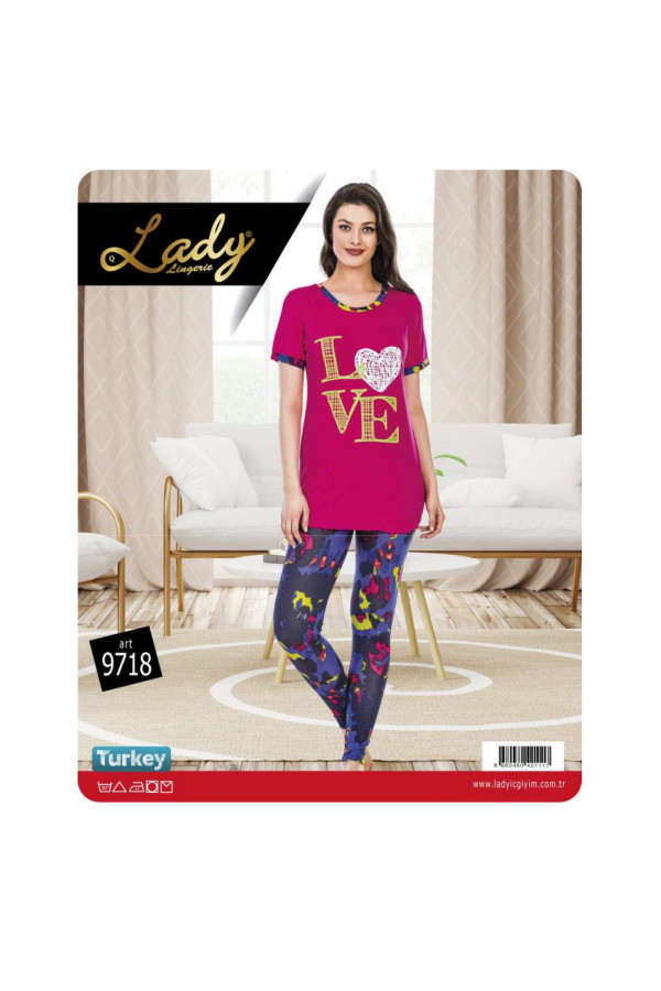 Lady 9718 Kısa Kol Bayan Pijama Takımı - Art 9718