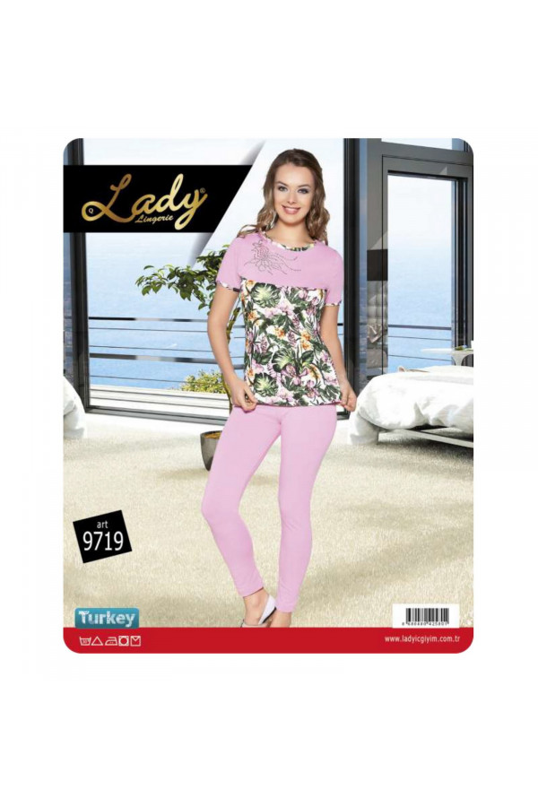 Lady 9719 Kısa Kol Bayan Pijama Takımı - Art 9719