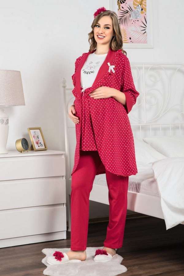 Erdeniz 3317 Hamile Pijama Takımı - 3lü Set Lohusa Pijaması Erdeniz 3317 Hamile Pijama Takımı - 3lü Set Lohusa Pijaması