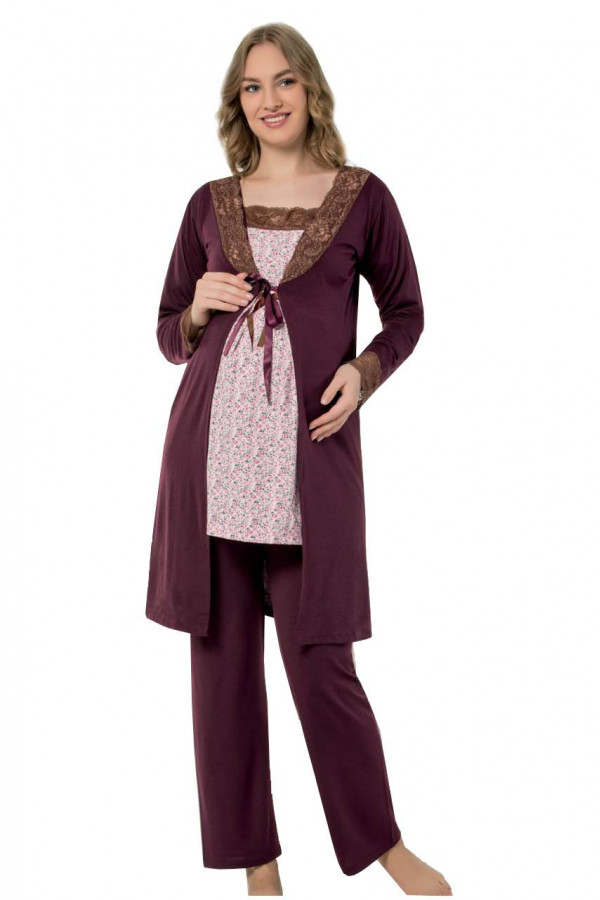 Kadın Sabahlıklı Lohusa Pijama Takımı Jenika 36211 Hamile Pijaması Kadın Sabahlıklı Lohusa Pijama Takımı Jenika 36211 Hamile Pijaması