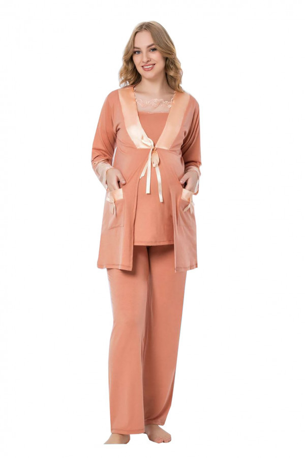 Kadın Sabahlıklı Lohusa Pijama Takımı Jenika 35697 Hamile Pijaması Kadın Sabahlıklı Lohusa Pijama Takımı Jenika 35697 Hamile Pijaması
