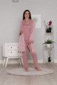 Kadın Pudra Lohusa Kadın Sabahlıklı Pijama Takımı Tuba 561 - Hamile Pijama Takımı