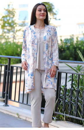 Kadın Sabahlıklı Lohusa Pijama Takımı Tuba 559 3lü Kadın Sabahlıklı Hamile Pijaması Kadın Sabahlıklı Lohusa Pijama Takımı Tuba 559 3lü Kadın Sabahlıklı Hamile Pijaması