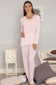 Kadın Sabahlıklı Lohusa Pijama Takımı Tuba 562 3lü Kadın Sabahlıklı Hamile Pijaması