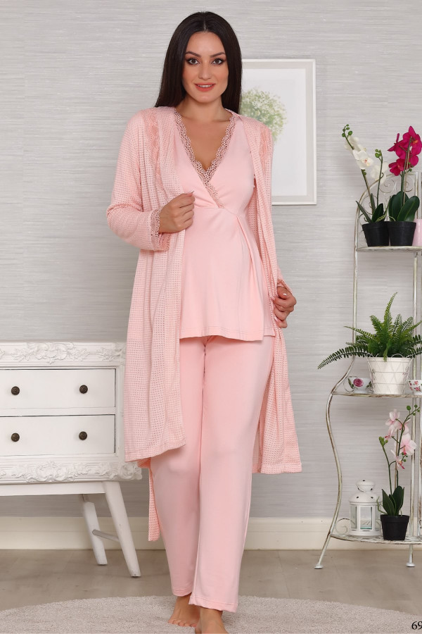 3 lü Kadın Sabahlıklı Lohusa Pijama Takımı Tuba 565 3lü Kadın Sabahlıklı Hamile Pijaması 3 lü Kadın Sabahlıklı Lohusa Pijama Takımı Tuba 565 3lü Kadın Sabahlıklı Hamile Pijaması