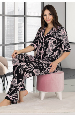 Kadın Lady 20001 3 Parça ve Düğmeli Kısa Kol Pijama Takımı