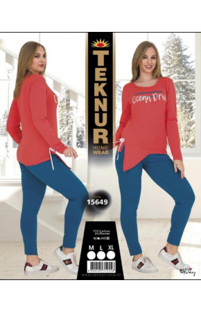 Teknur 15649 Uzun Kollu ve Taytlı, Pamuk Pijama Takımı Teknur 15649 Uzun Kollu ve Taytlı, Pamuk Pijama Takımı