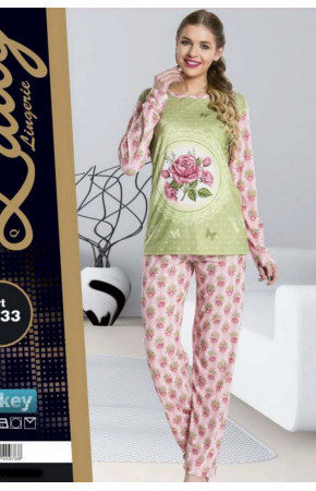 Lady 9233 Bayan Uzun Kollu Penye Pijama Takımı