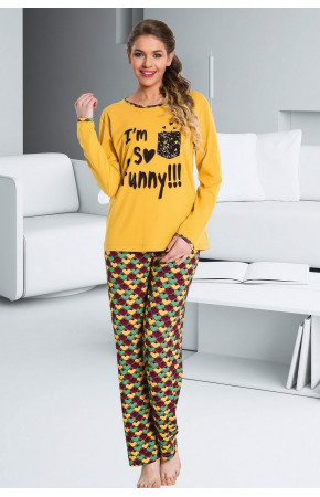 Lady 9239 Bayan Uzun Kollu Penye Pijama Takımı