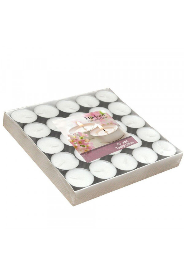 Tealight Mum Beyaz Renk 50li Paket