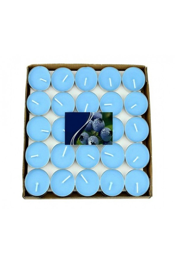 Tealight Mum Mavi Renk 50li Paket