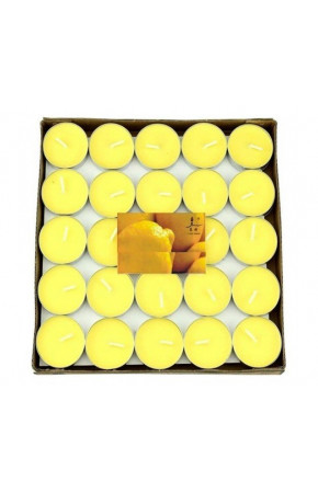 Tealight Mum Sarı Renk 50'li Paket