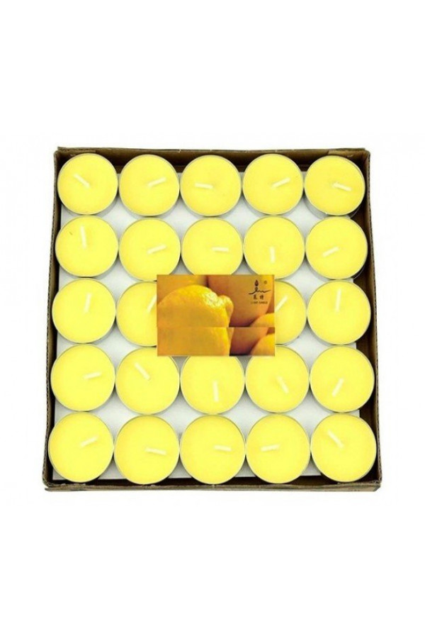 Tealight Mum Sarı Renk 50li Paket
