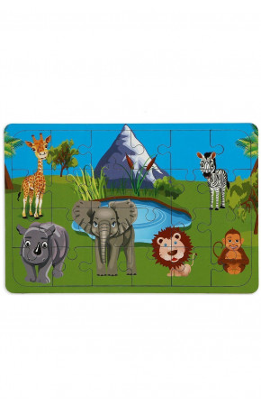 Safari 24 Parça Ahşap Puzzle Yapboz - Hayal Ahşap Çocuk Puzzle