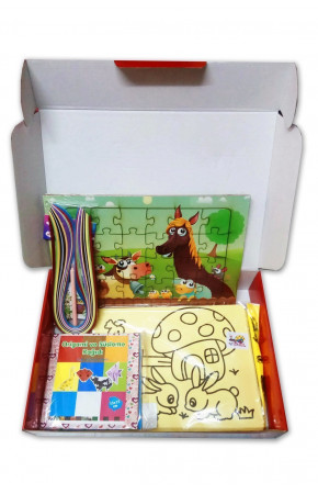 Çocuklar için Aktivite Seti - 6 Parça,  Puzzle, Kum Boya, Quilling, Origami