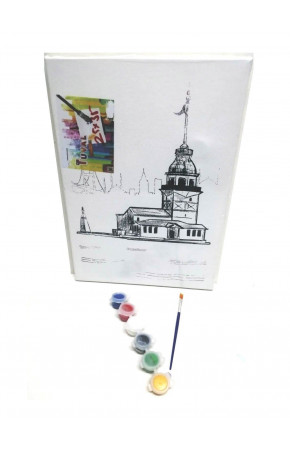 Hayal Sepeti Resimli Tuval Boyama kız kulesi 25x35cm Hayal Sepeti Resimli Tuval Boyama kız kulesi 25x35cm