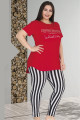 Lady 10795 Büyük Beden Penye Pijama Takımı - Kadın Battal Pijama Takımları