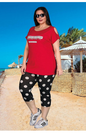 Lady 10533 Büyük Beden Battal Boy Kapri Pijama Takımı Lady 10533 Büyük Beden Battal Boy Kapri Pijama Takımı