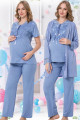 Kadın Açık Mavi Sabahlıklı Lohusa Pijama Takımı Jenika 35715 - Jenika 3lü Kadın Sabahlıklı Hamile Pi Kadın Açık Mavi Sabahlıklı Lohusa Pijama Takımı Jenika 35715 - Jenika 3lü Kadın Sabahlıklı Hamile Pi