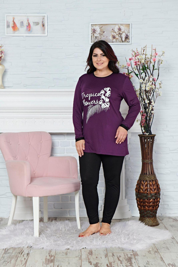 Kadın Büyük Beden 2 li Taytlı Pijama Takımı - Bellamood 1380 Battal Pijama Takımı EYLÜL3001 Kadın Büyük Beden 2 li Taytlı Pijama Takımı - Bellamood 1380 Battal Pijama Takımı EYLÜL3001