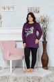 Kadın Büyük Beden 2 li Taytlı Pijama Takımı - Bellamood 1380 Battal Pijama Takımı EYLÜL3001 Kadın Büyük Beden 2 li Taytlı Pijama Takımı - Bellamood 1380 Battal Pijama Takımı EYLÜL3001