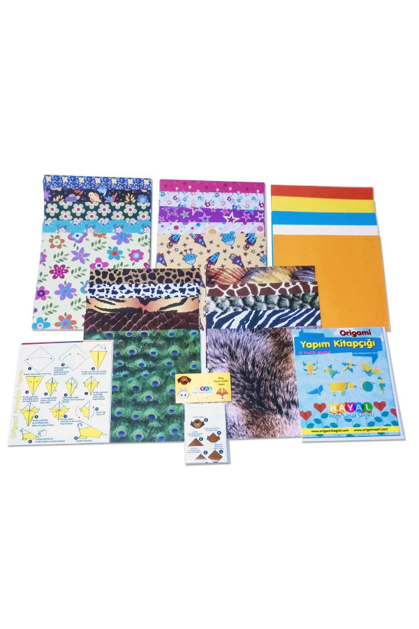 Hayal Origami Kağıt Seti Karışık 100 lü Paket - Hediyeli Hayal Origami Kağıt Seti Karışık 100 lü Paket - Hediyeli