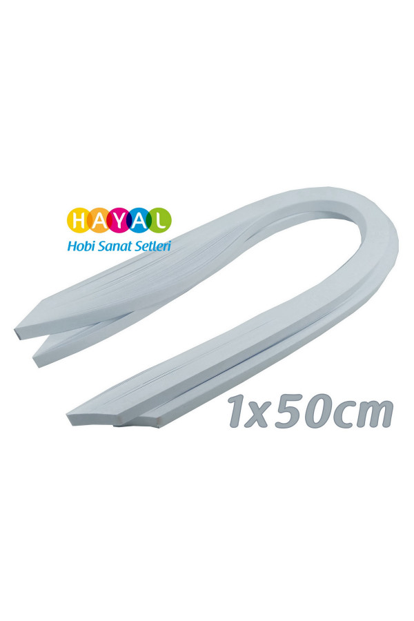 Quilling Kağıdı - Beyaz Renk 1x50cm 50li Quilling Kağıdı - Beyaz Renk 1x50cm 50li