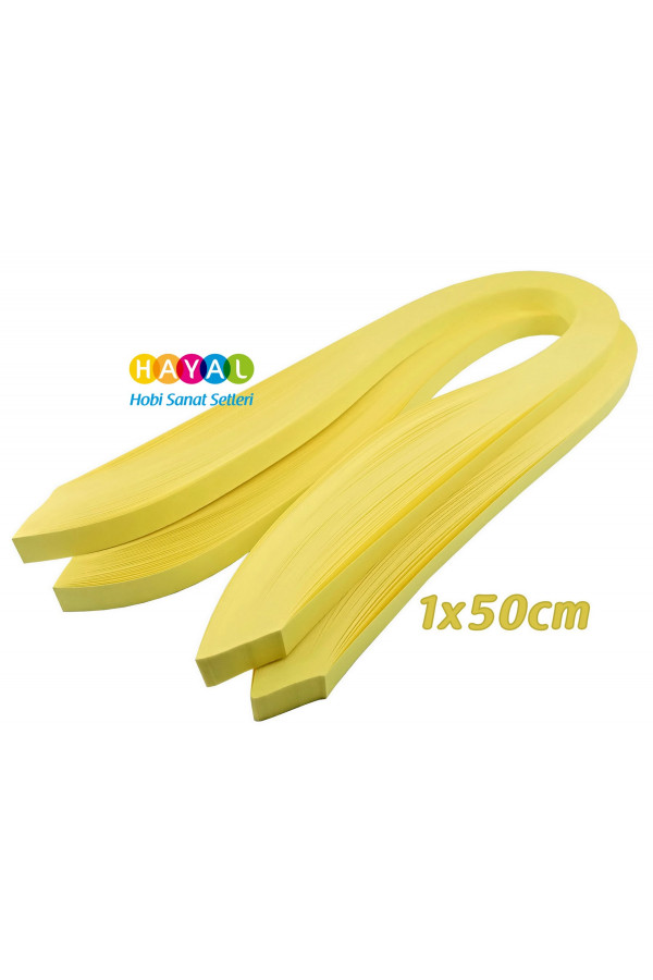 Quilling Kağıdı - (Limon) Sarı Renk 1cm x 50cm 50li